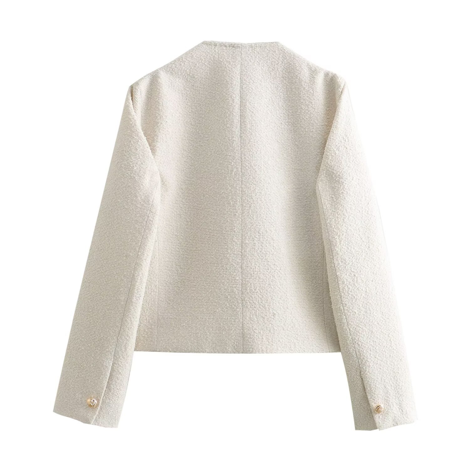 Loose-textured Cropped Chic Solid-colour Women's Jacket - Image 2