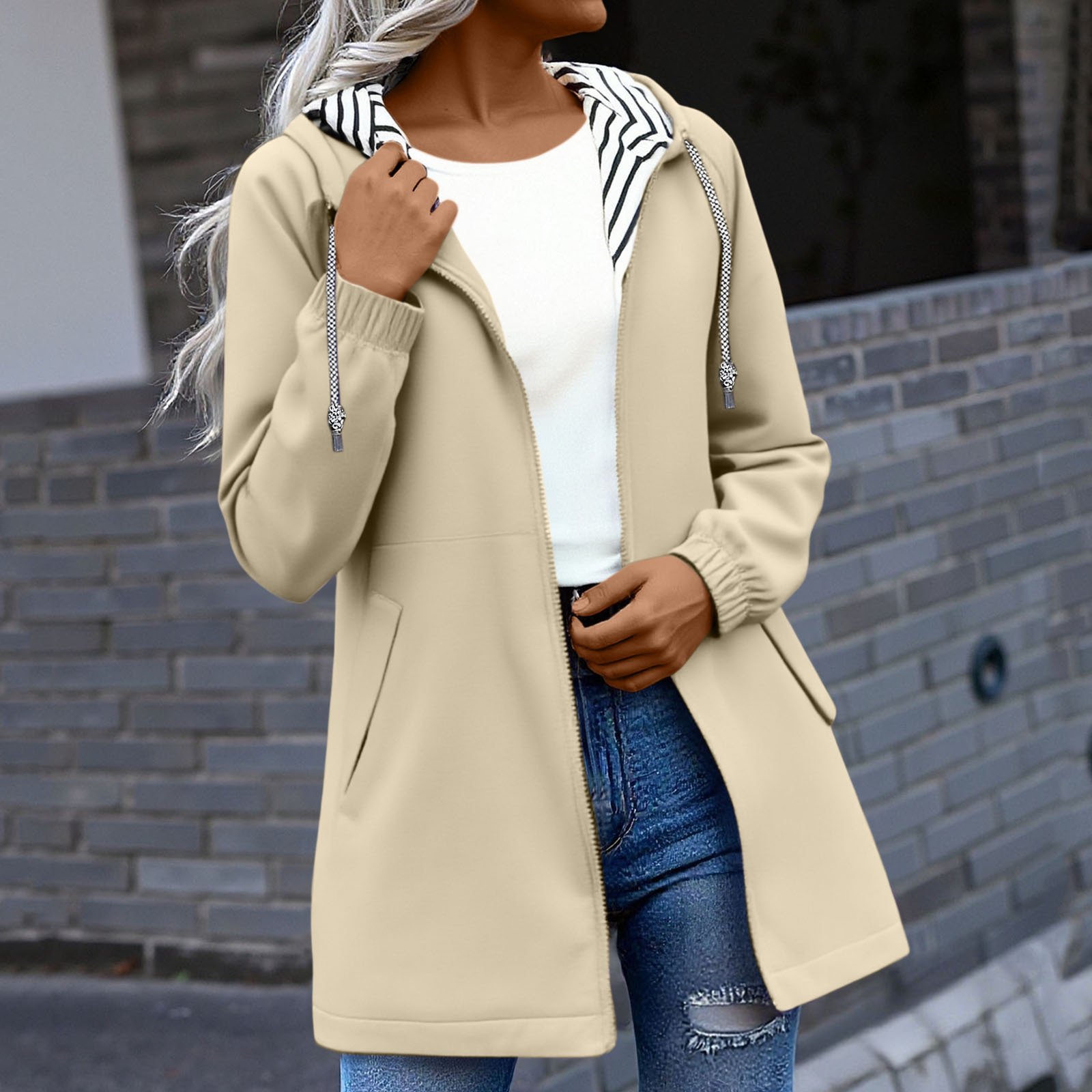 European And American Womens Trench Coat Windproof Jacket - Image 4