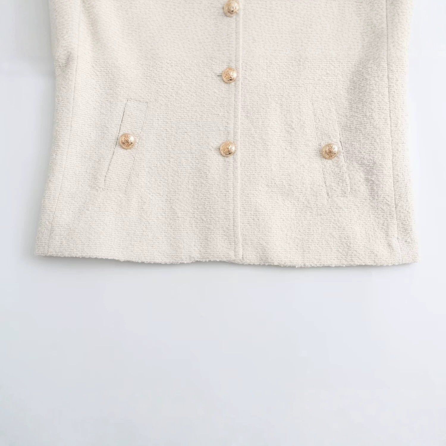 Loose-textured Cropped Chic Solid-colour Women's Jacket - Image 4