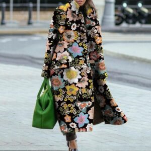 Trench Coat Wool Printed Women's Outerwear