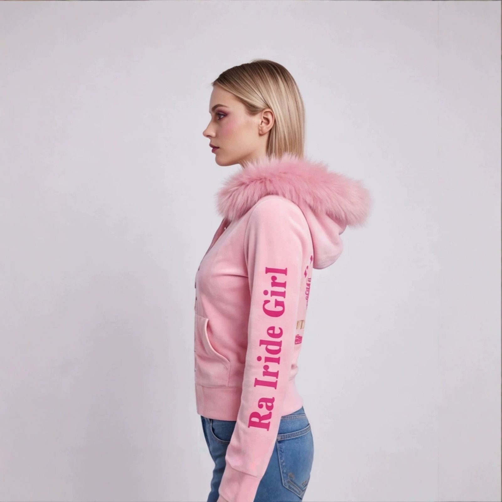 Plush Hooded Zip-up Jacket - Image 7