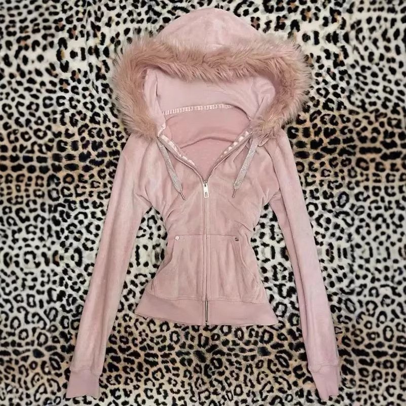 Plush Hooded Zip-up Jacket - Image 4