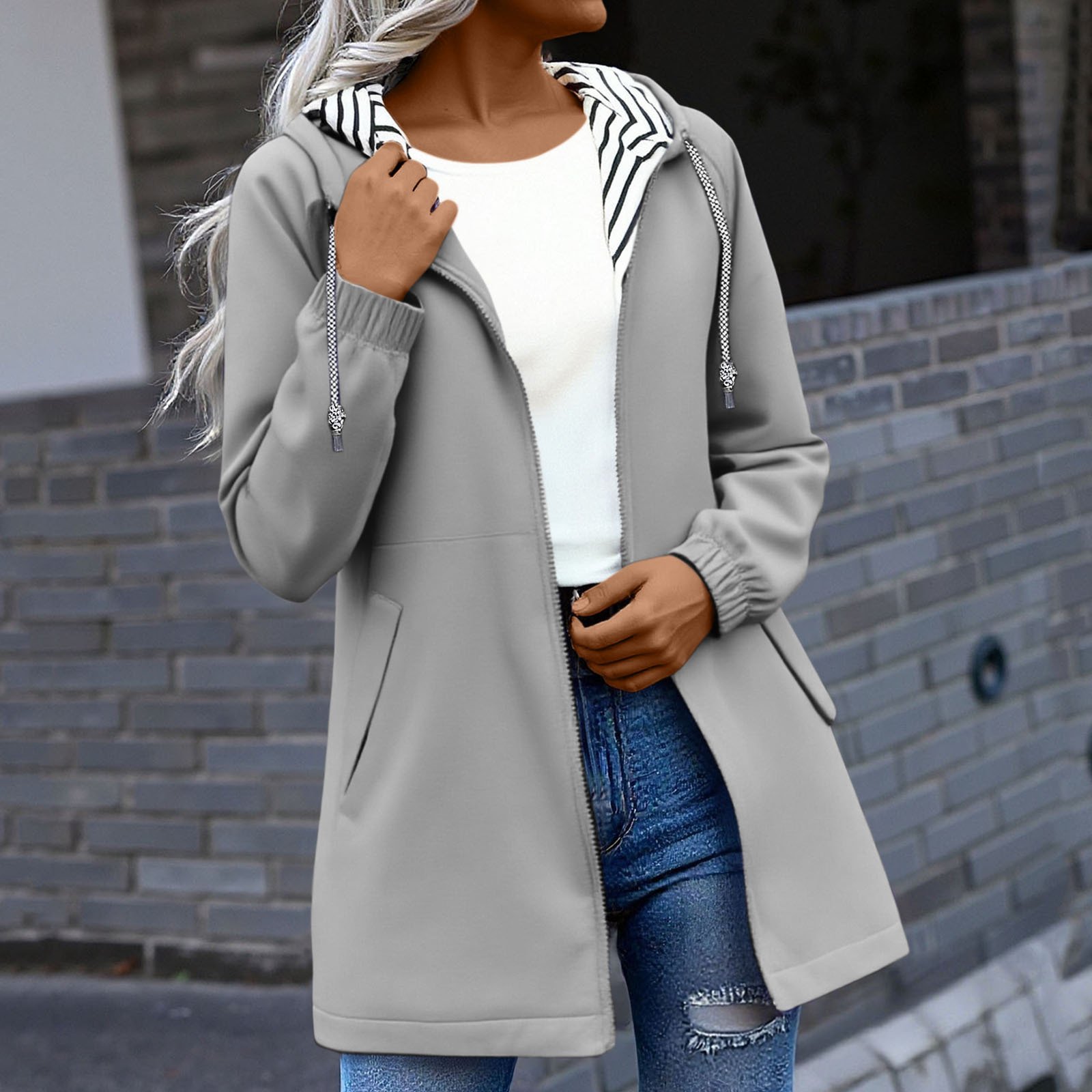 European And American Womens Trench Coat Windproof Jacket - Image 9