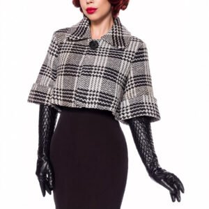 Vintage Houndstooth Short Cape-style Jacket