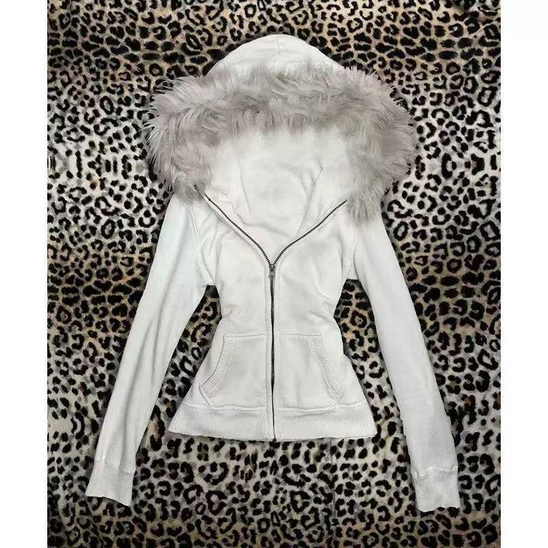 Plush Hooded Zip-up Jacket - Image 2