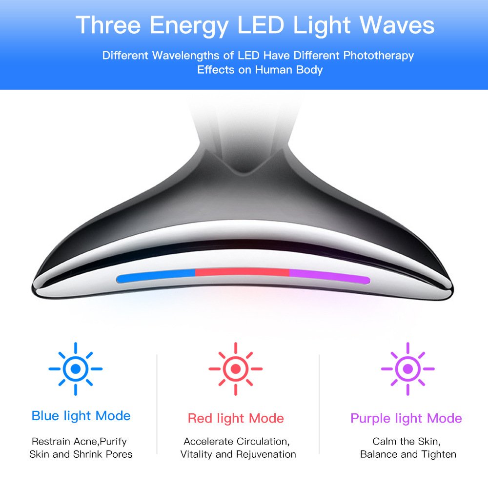 EMS Microcurrent Neck Face Beauty Device With 3 Colours LED Photon Therapy Skin Tightening Reduce Double Chin Face Lifting Devices - Image 9