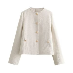 Loose-textured Cropped Chic Solid-colour Women's Jacket