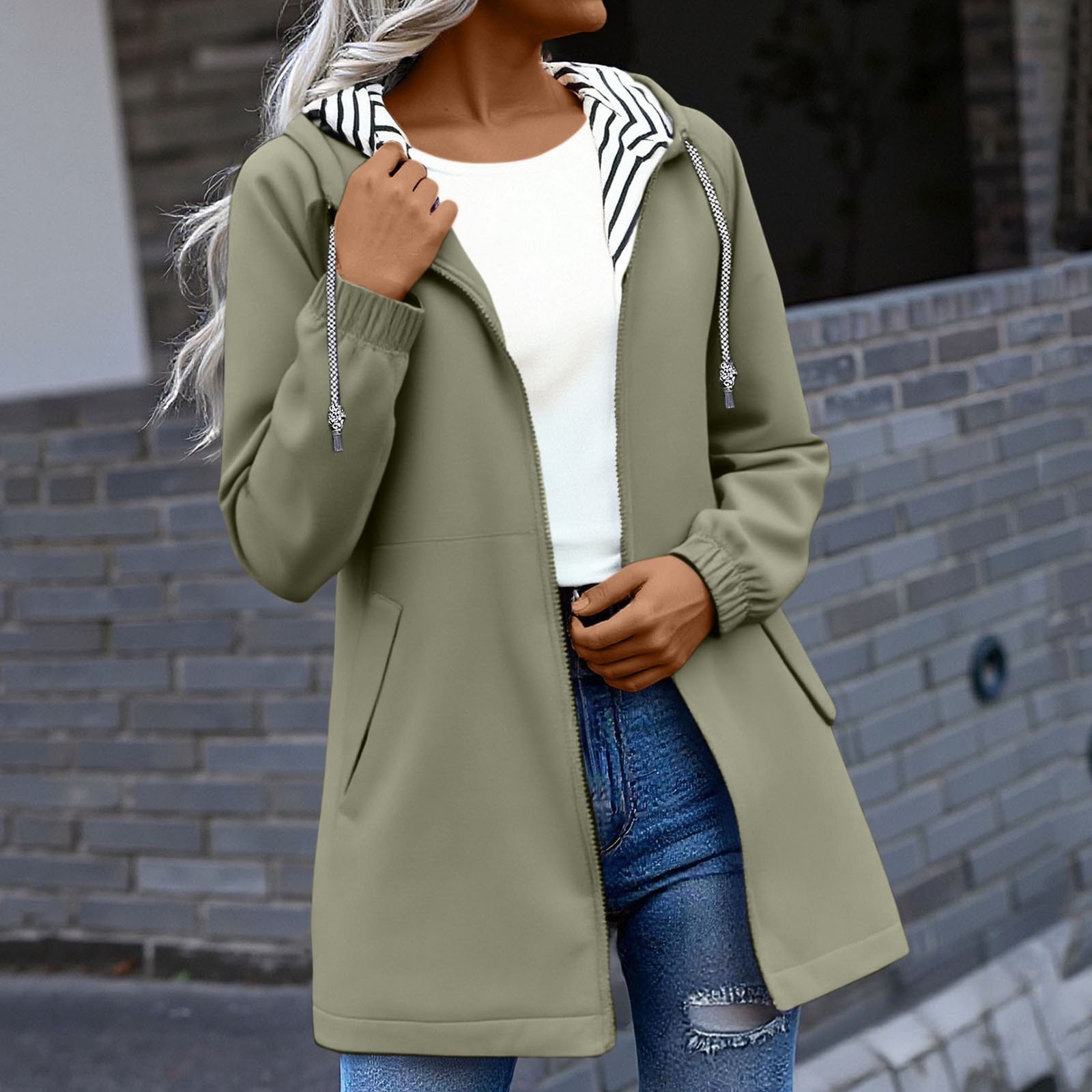 European And American Womens Trench Coat Windproof Jacket